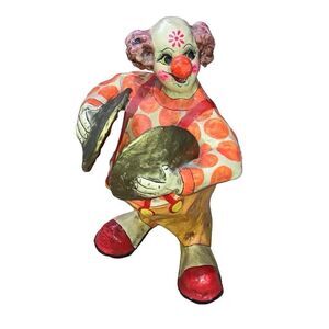Vintage Sanchez De Acapulco Paper Mache Carnival Clown Figurine Collectible Gift